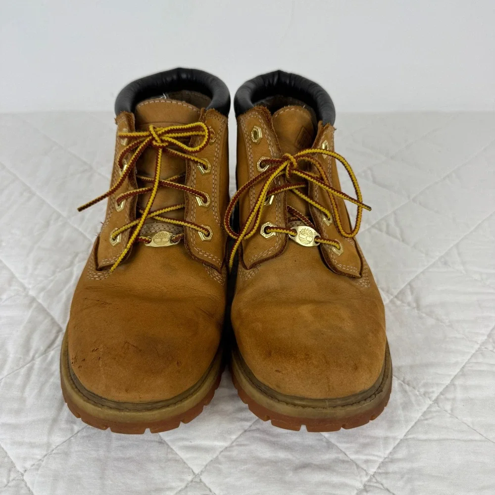 Timberland Womens Wheat Nubuck Waterproof Boots Tan Leather‎ Lace Up 6.5 M